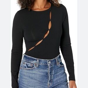 Elegant Black Cut-Out Women's Top